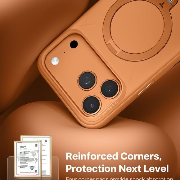 TORRAS Q3 Silicone 360 Spin for iPhone 17 Pro Case with Stand, Fit for MagSafe, - Picture 7 of 10